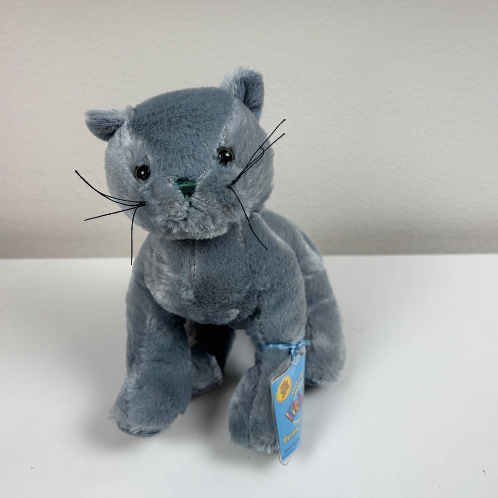 Ganz Webkinz Charcoal Cat Plush Stuffed Animal HM152 NWT Unused Code Gray